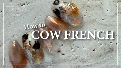 アニマルネイルHow to🐮TRINAで作る「COW FRENCH」[秋ネイル]