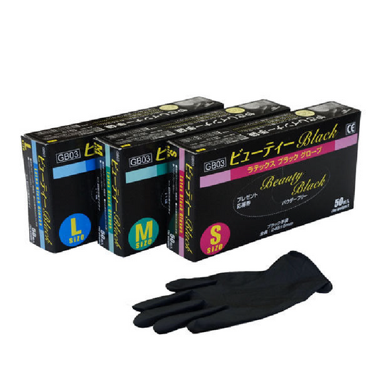 ラテックスブラックグローブ ビューティーブラック S 6.5-7