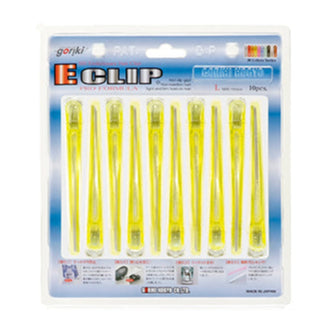五力 Eクリップ L(10本台紙付) クリアイエロー