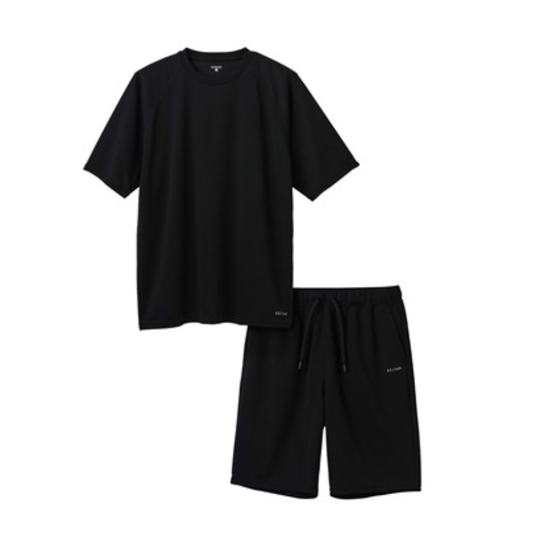 リカバリーウェア半袖･ハーフパンツセット XL ブラック