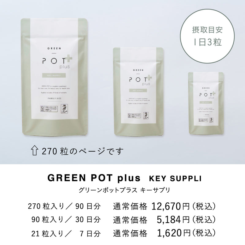 【新品・未開封】グリーンポットplus　キーサプリ　90粒 2パック046g食塩相当量
